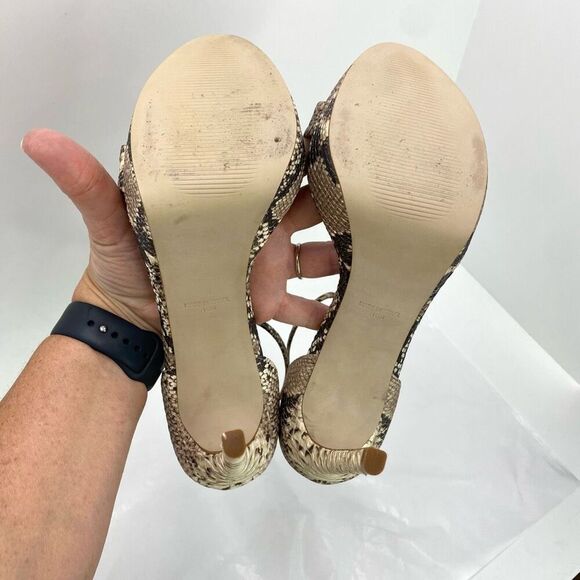 Steve Madden Starlet Open Toe Ankle Strap D-orsay Pump Women’s 10 Snakeskin Prin - Picture 9 of 12